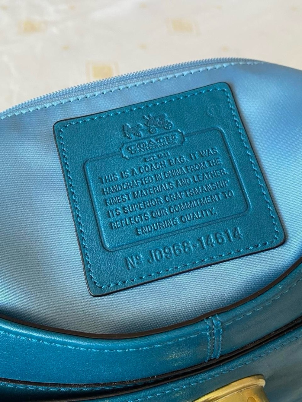 vintage 2000s coach legacy sydney teal and gold turnlock satchel shoulder bag - Picture 2 of 9